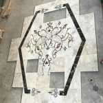 waterjet stone medallion modern marble floor