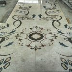 waterjet stone medallion modern marble floor