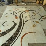 waterjet stone medallion modern marble floor