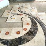 waterjet stone medallion modern marble floor