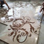 waterjet stone medallion modern marble floor