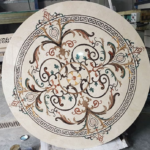 waterjet stone medallion modern marble floor