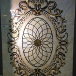 waterjet stone medallion modern marble floor