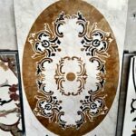 waterjet stone medallion modern marble floor