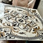 waterjet stone medallion modern marble floor