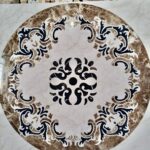 waterjet stone medallion modern marble floor