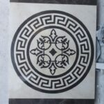 waterjet stone medallion modern marble floor