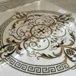 waterjet stone medallion modern marble floor