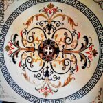 waterjet stone medallion modern marble floor